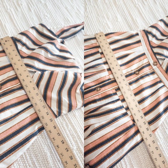 Gianni Bini Striped Button Down Cut Out Midi Dress Size L Like New - Picture 16 of 16